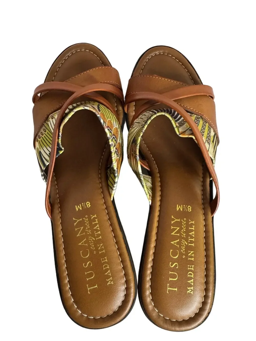 Tuscany by Easy Street Made in Italy Wedge Sandals Size 8.5M